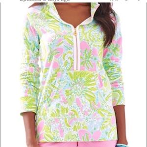 Lilly Pulitzer Skipper Popover 1/2 Zip - Sz Small - Coconut Jungle Pattern